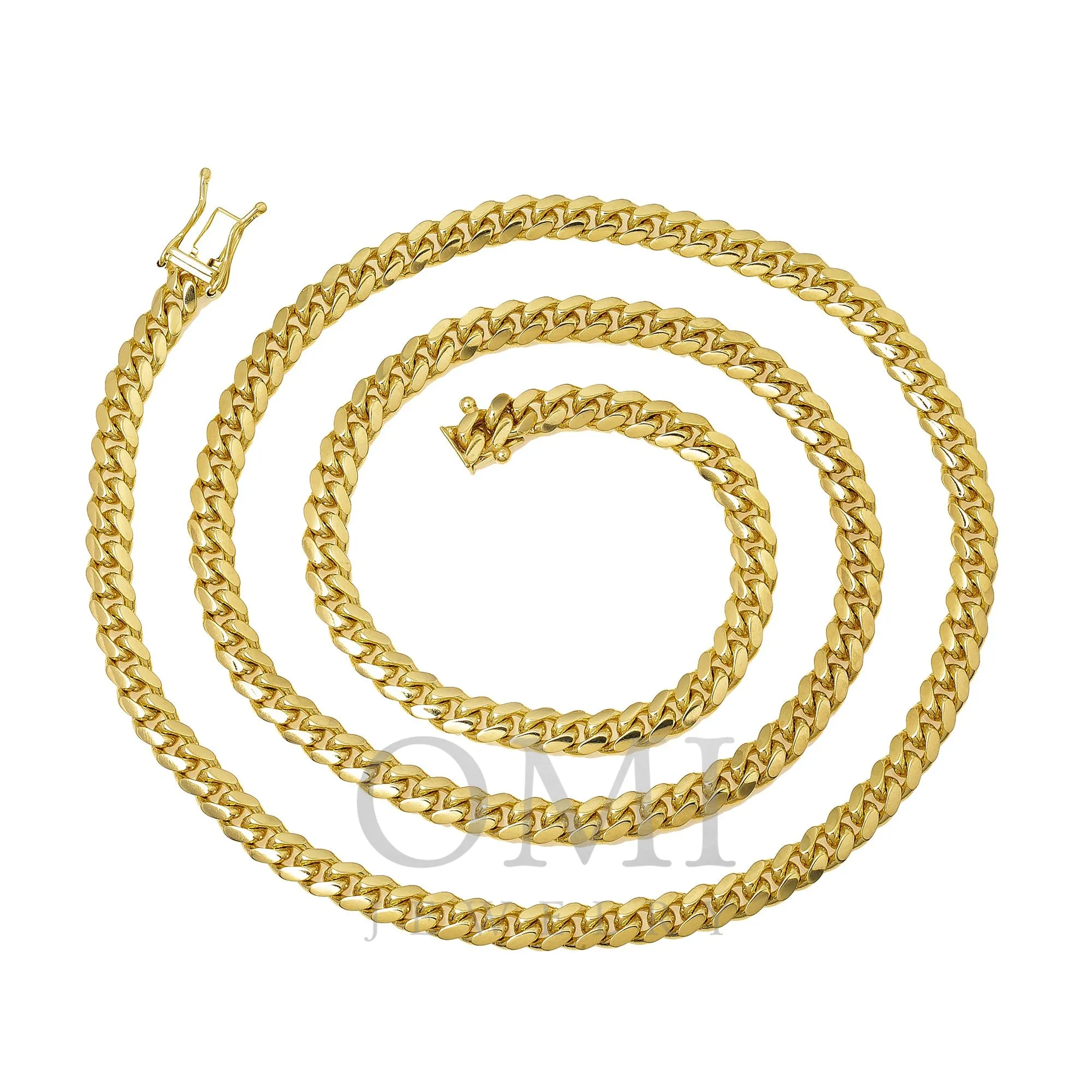 10K Yellow Gold 5mm Solid Miami Cuban Link Chain Available In Sizes 18-26