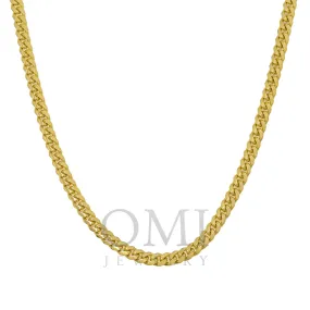 10K Yellow Gold 5mm Solid Miami Cuban Link Chain Available In Sizes 18-26