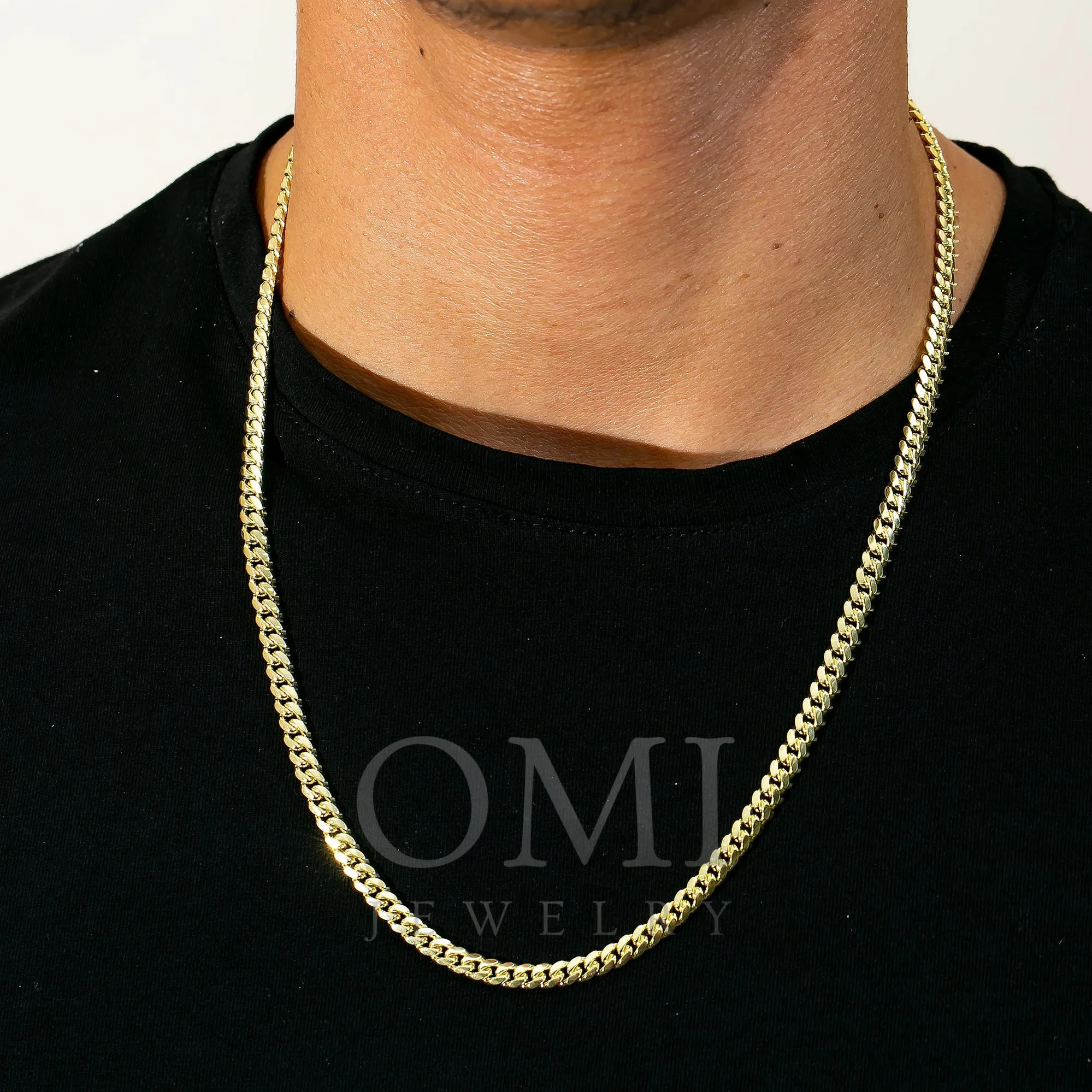 10K Yellow Gold 5mm Solid Miami Cuban Link Chain Available In Sizes 18-26