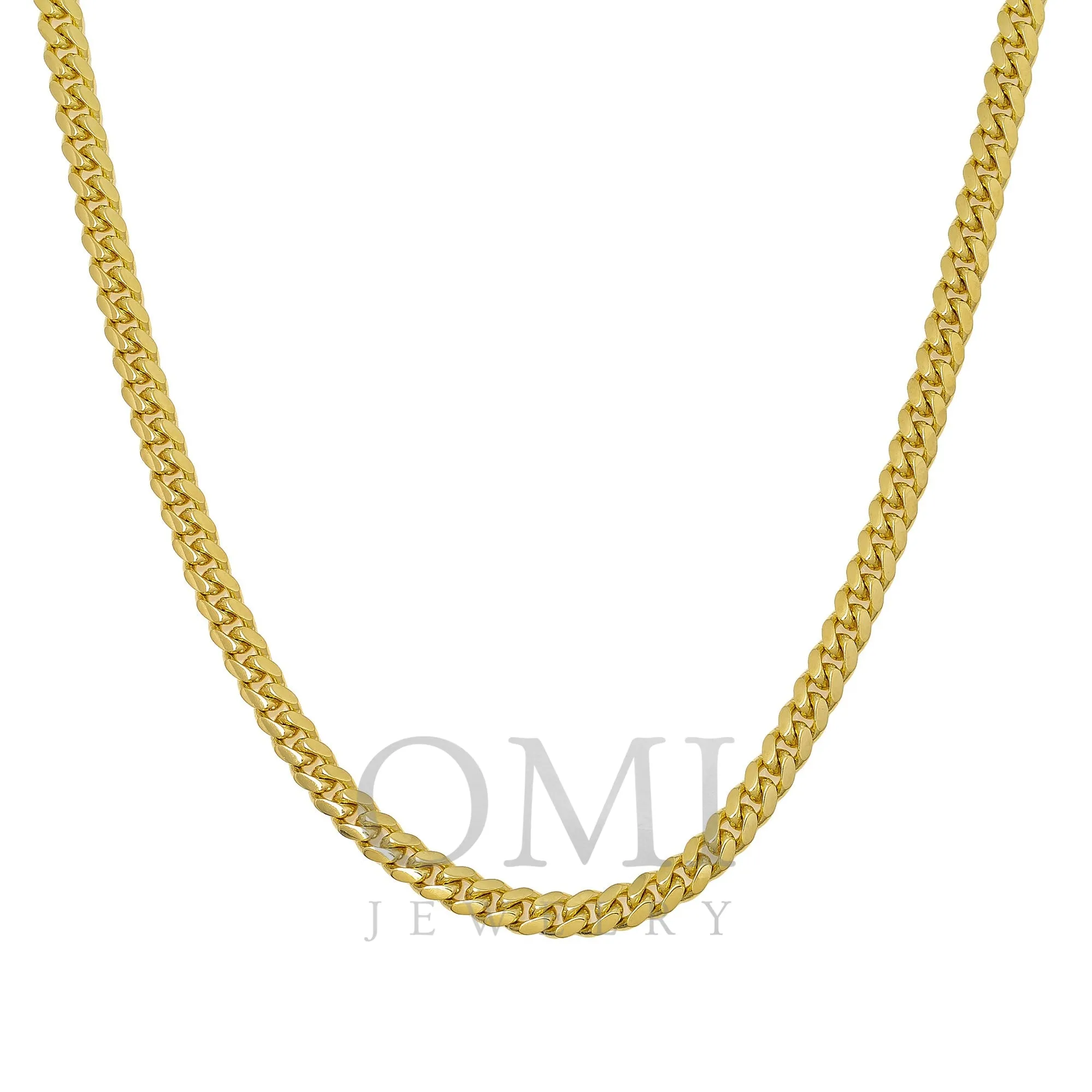 10K Yellow Gold 5mm Solid Miami Cuban Link Chain Available In Sizes 18-26