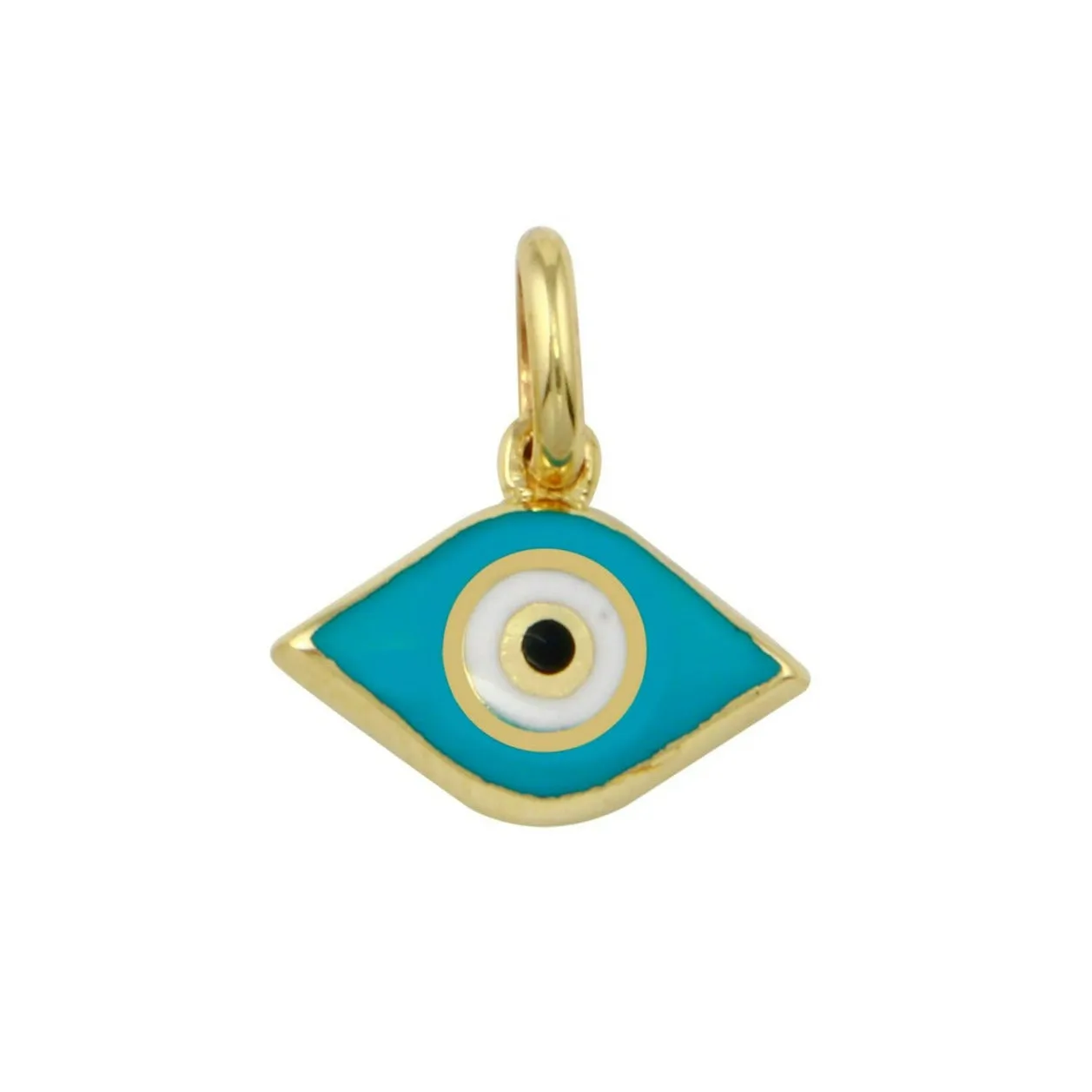 14K Gold Enamel Lucky Eye Charm