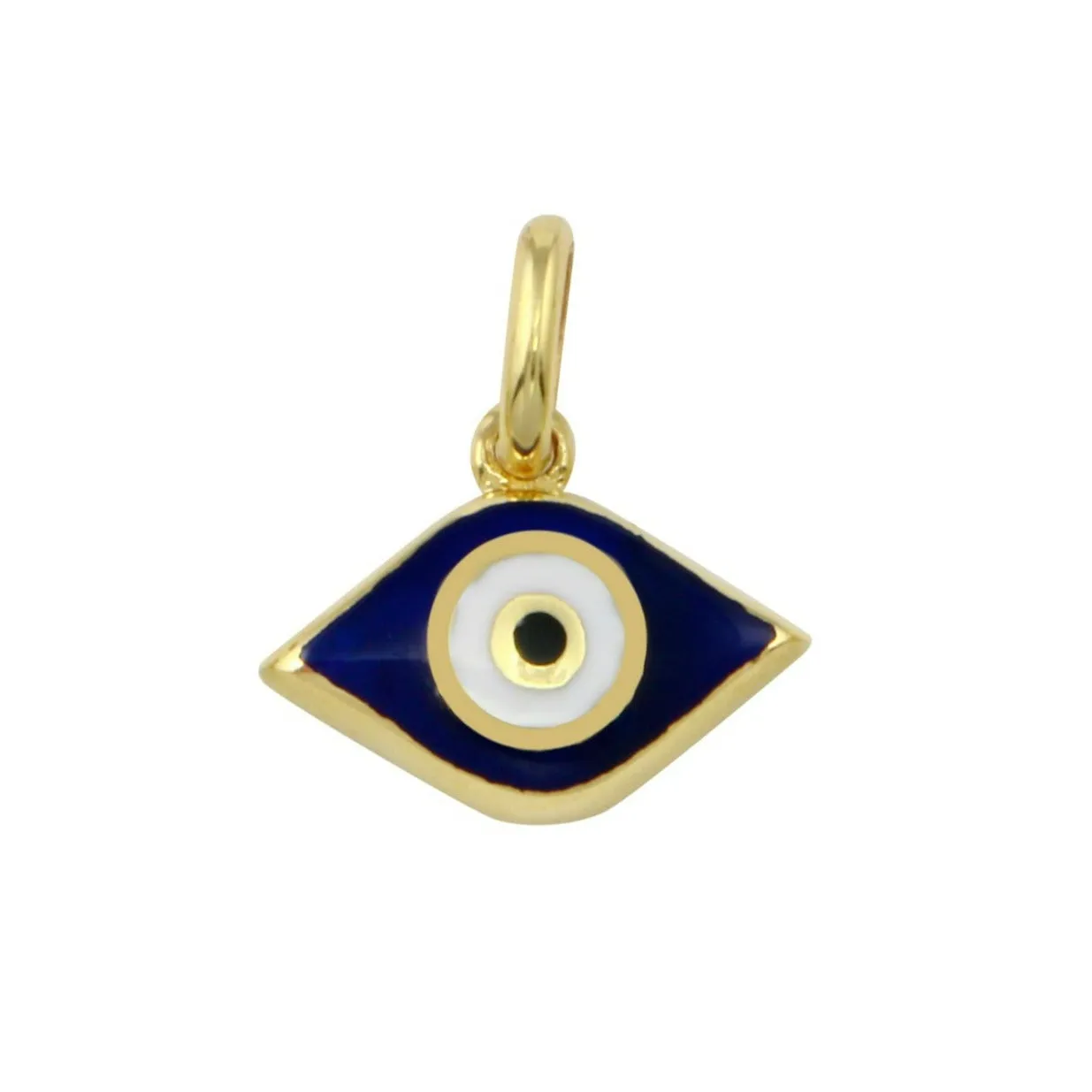 14K Gold Enamel Lucky Eye Charm