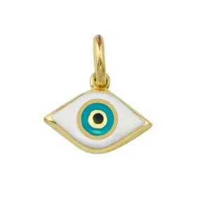 14K Gold Enamel Lucky Eye Charm