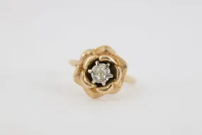 14k Yellow Gold 0.43tcw Diamond Rose Ring Size 6.5 (3.92g.)