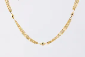 24" 14k Yellow Gold Cable Station Necklace (6.96g.)