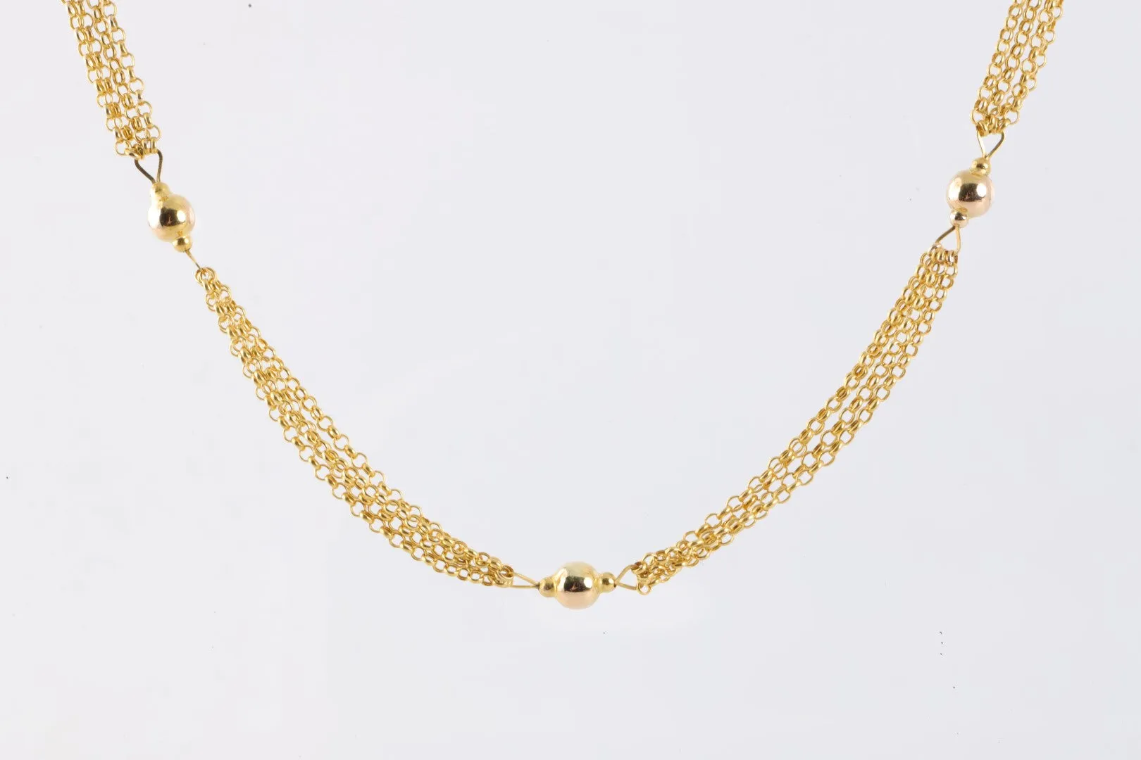 24" 14k Yellow Gold Cable Station Necklace (6.96g.)