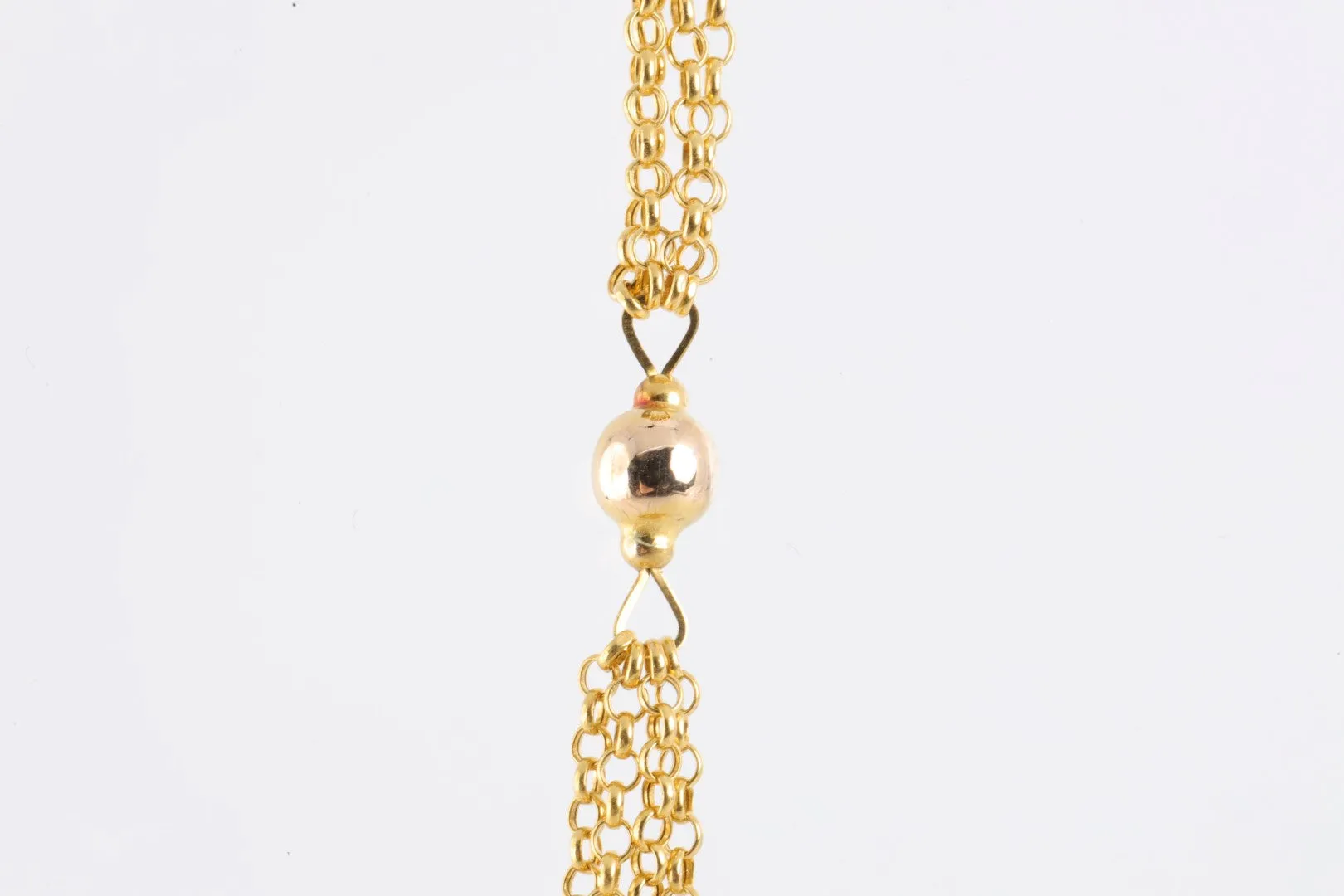 24" 14k Yellow Gold Cable Station Necklace (6.96g.)