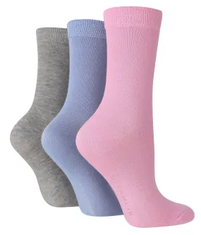 3 Pair Glenmuir Womens Plain Bamboo Socks