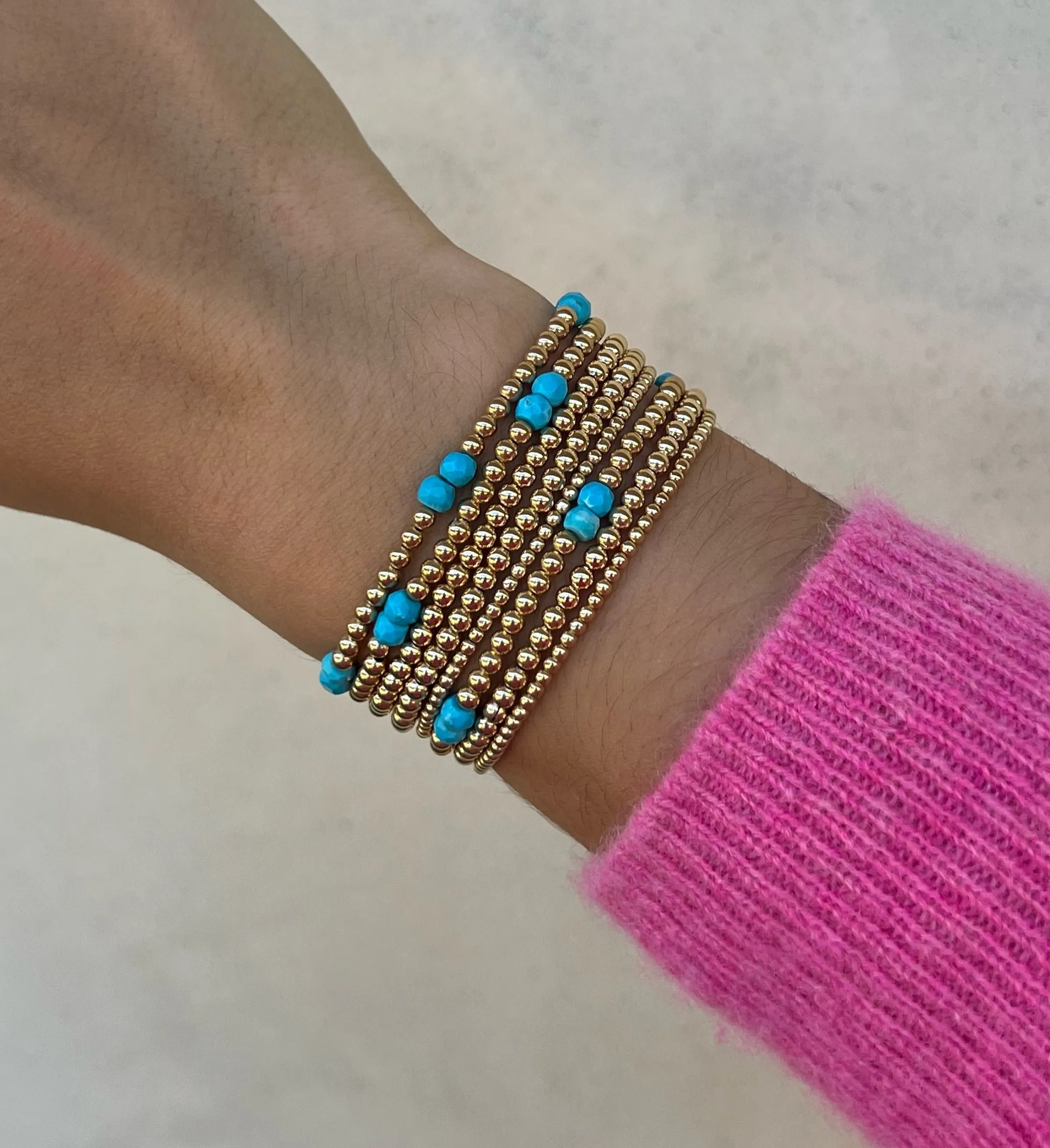 3MM Signature Bracelet with Turquoise Pattern