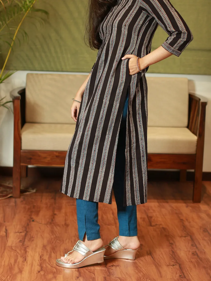 Ajrakh Midnight Pleated Kurta