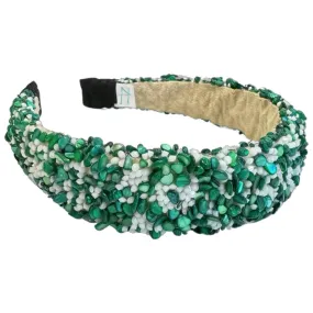 All That Glitters Headband in Green and White