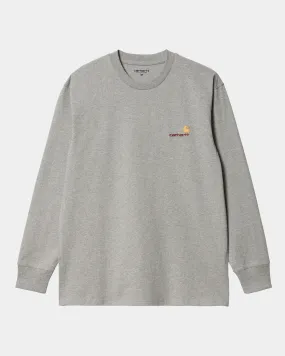 American Script Long Sleeve T-Shirt | Grey Heather