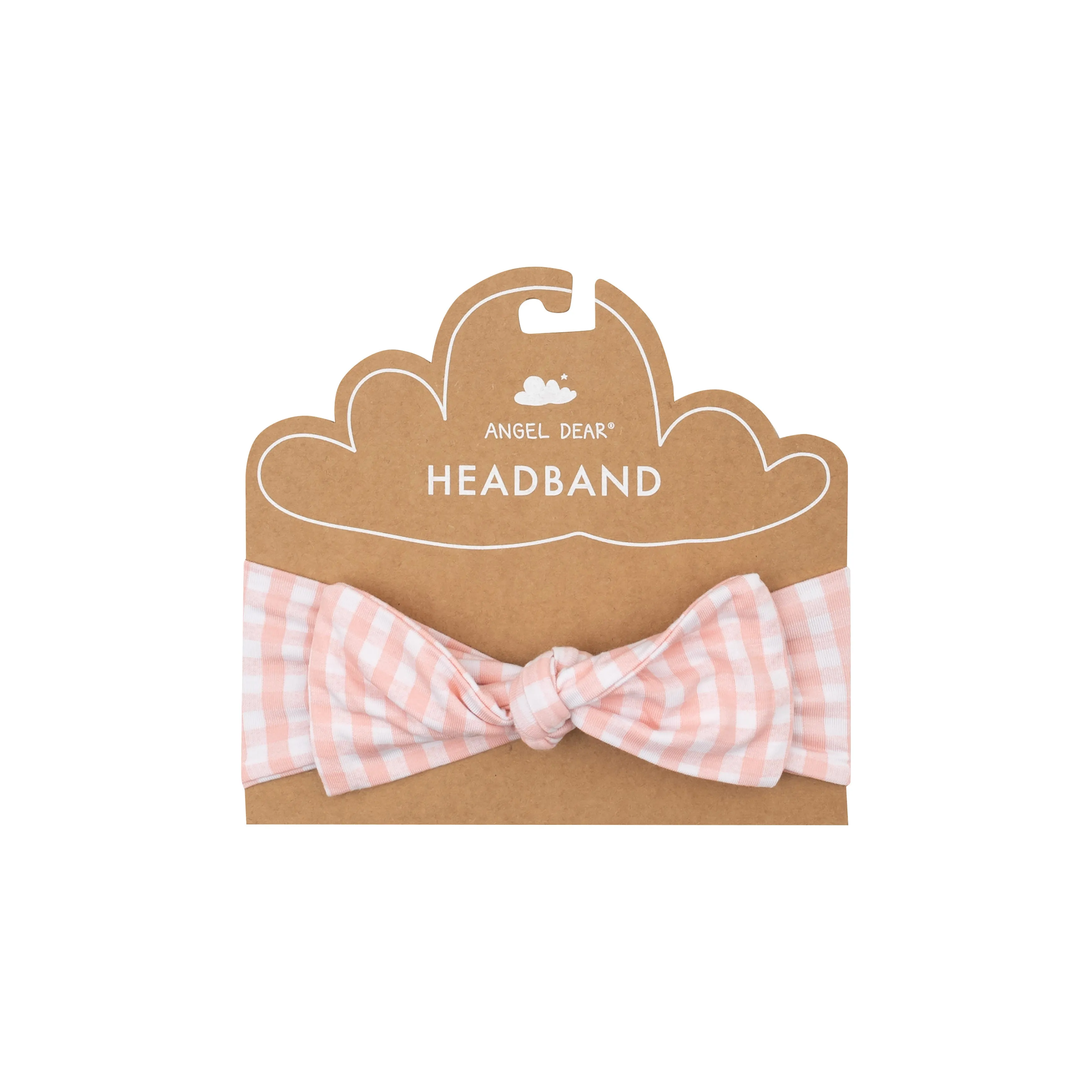 Angel Dear Bamboo Headband - Mini Gingham Pink