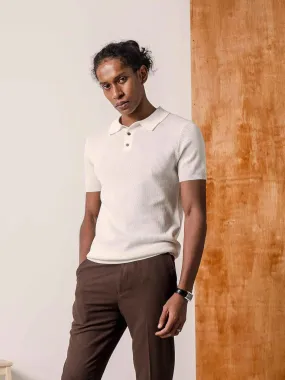 Antony Knit Polo Tee - Off White