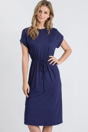 Aurora Midi Dress in Navy