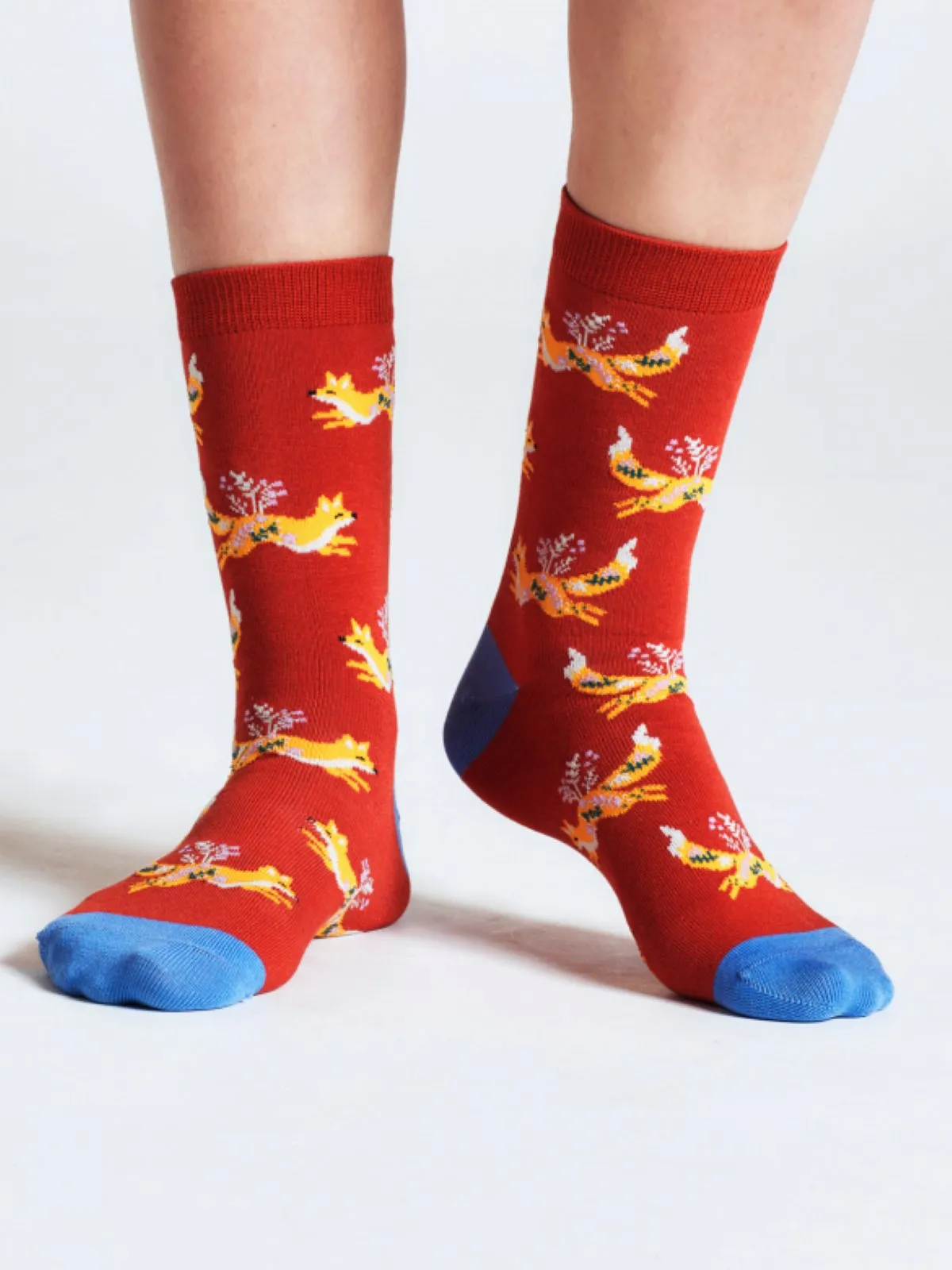 Bess Fox Bamboo Socks - Dark Orange