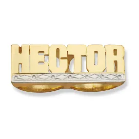 Better Jewelry Block Two Fingers 14K Gold Name Ring