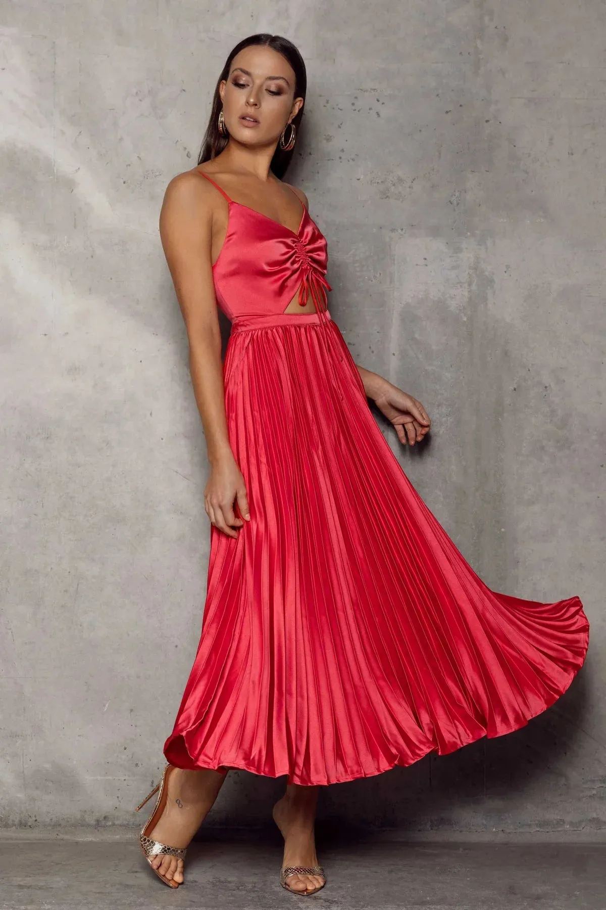 Bianca Dress - Watermelon Red