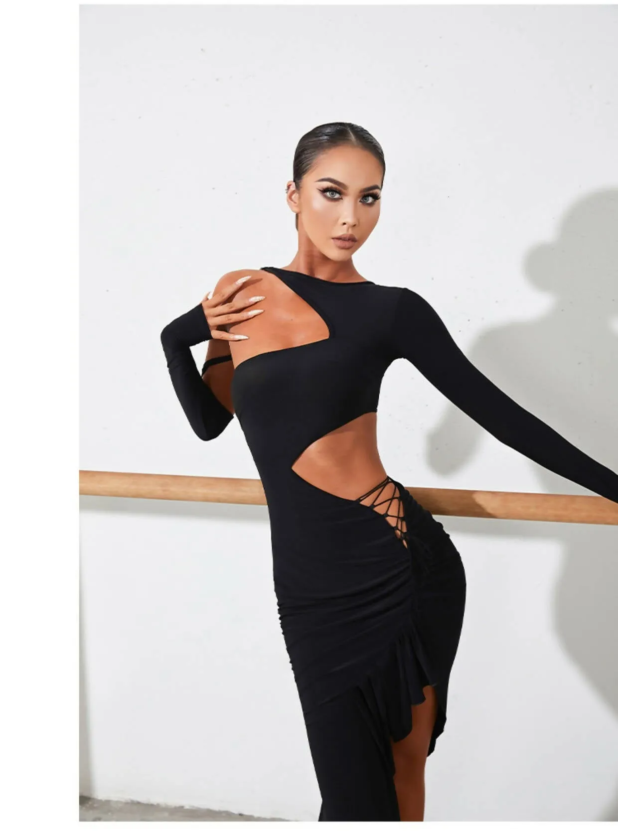 Bold One-Sided Glam Latin Practice Dress | 2244