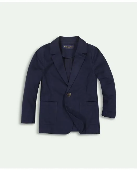 Brooks Brothers Boys Two-Button Cotton Blazer Navy