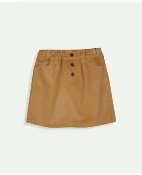 Brooks Brothers Girls Stretch Cotton Paper Bag Waist Skirt Tan