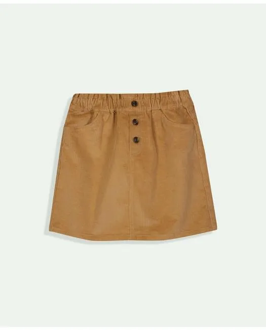 Brooks Brothers Girls Stretch Cotton Paper Bag Waist Skirt Tan