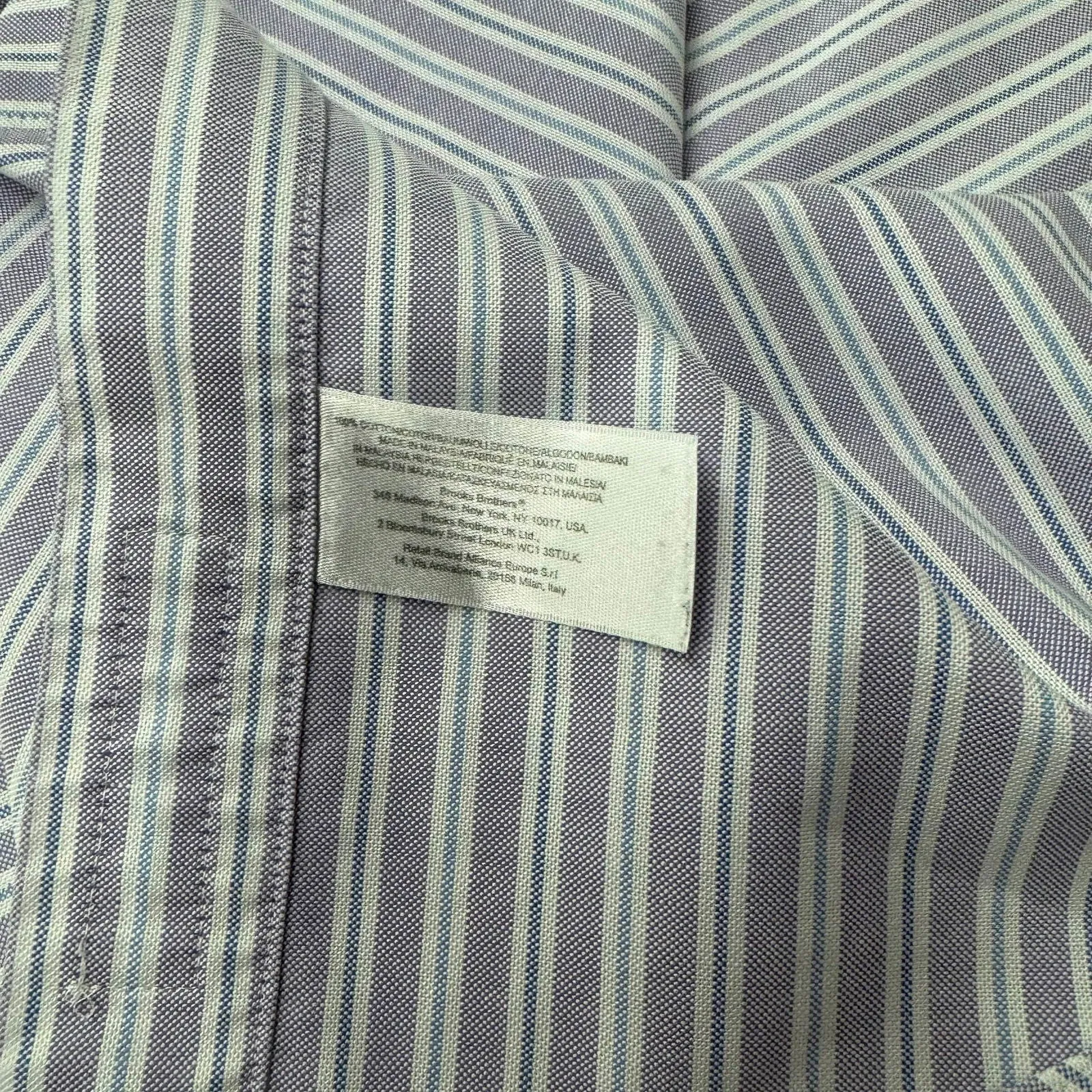 Brooks Brothers Shirt - Mens Striped Supima Cotton Button-Down | M | Blue/White | Traditional Fit | EUC