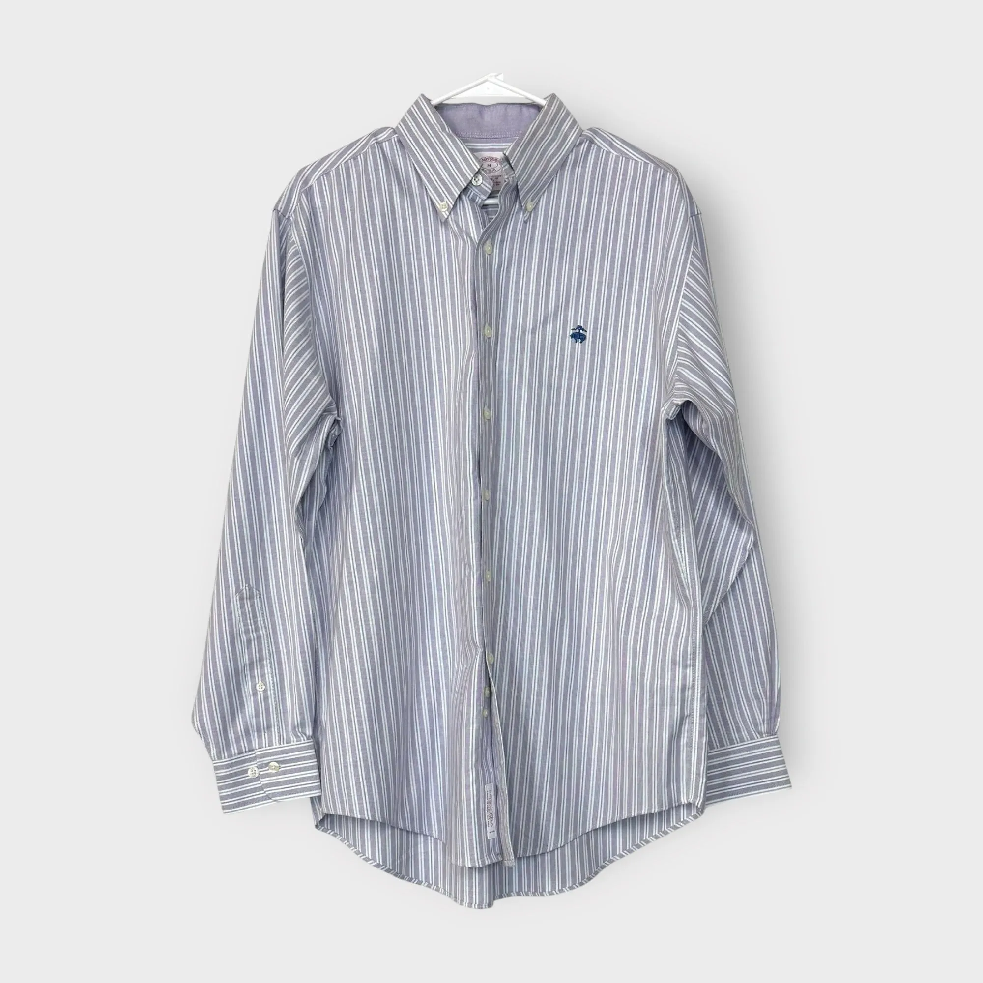 Brooks Brothers Shirt - Mens Striped Supima Cotton Button-Down | M | Blue/White | Traditional Fit | EUC