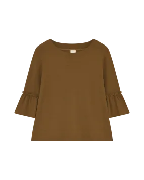 By Basics - Merino Wool Blouse Grain Melange