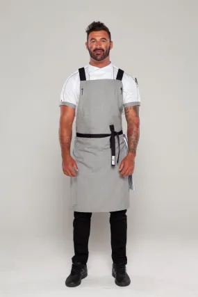 BYRON Crossover Chef apron Steel Grey with black straps