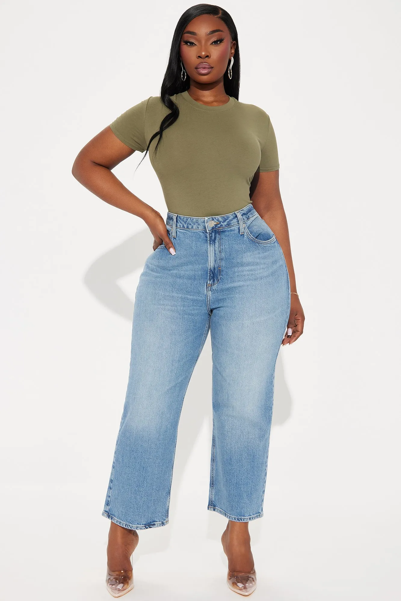 Camilla Classic Fit Crew Neck Tee - Olive