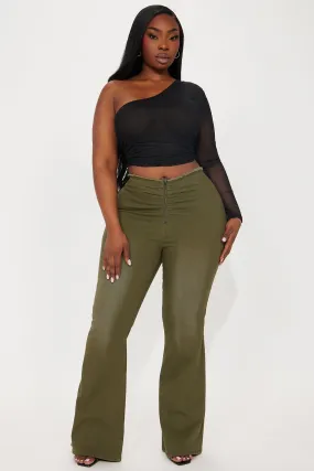 Chelsea V Waist Flare Pant - Olive