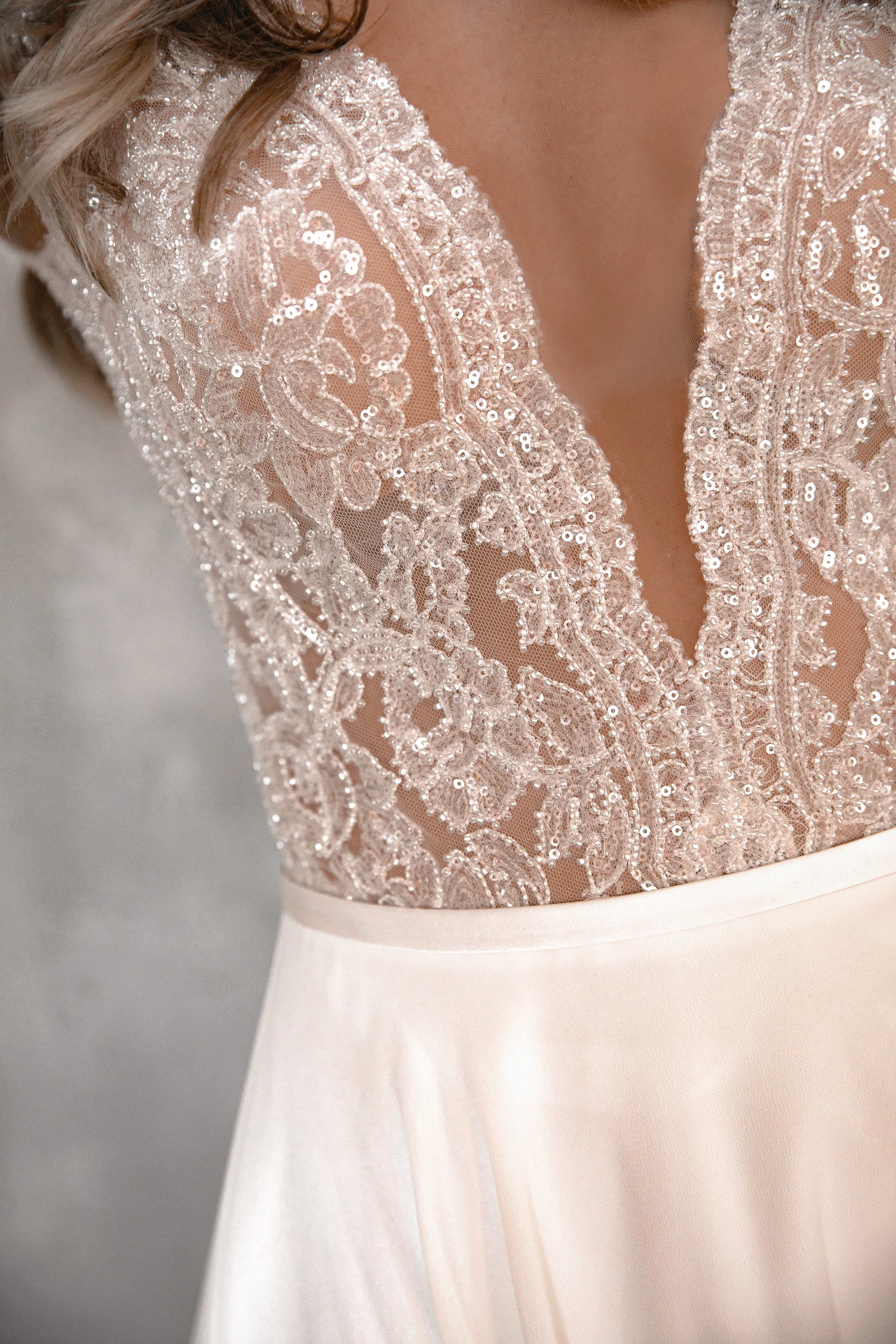 Chiffon Lace Wedding Dress Aviv Fly