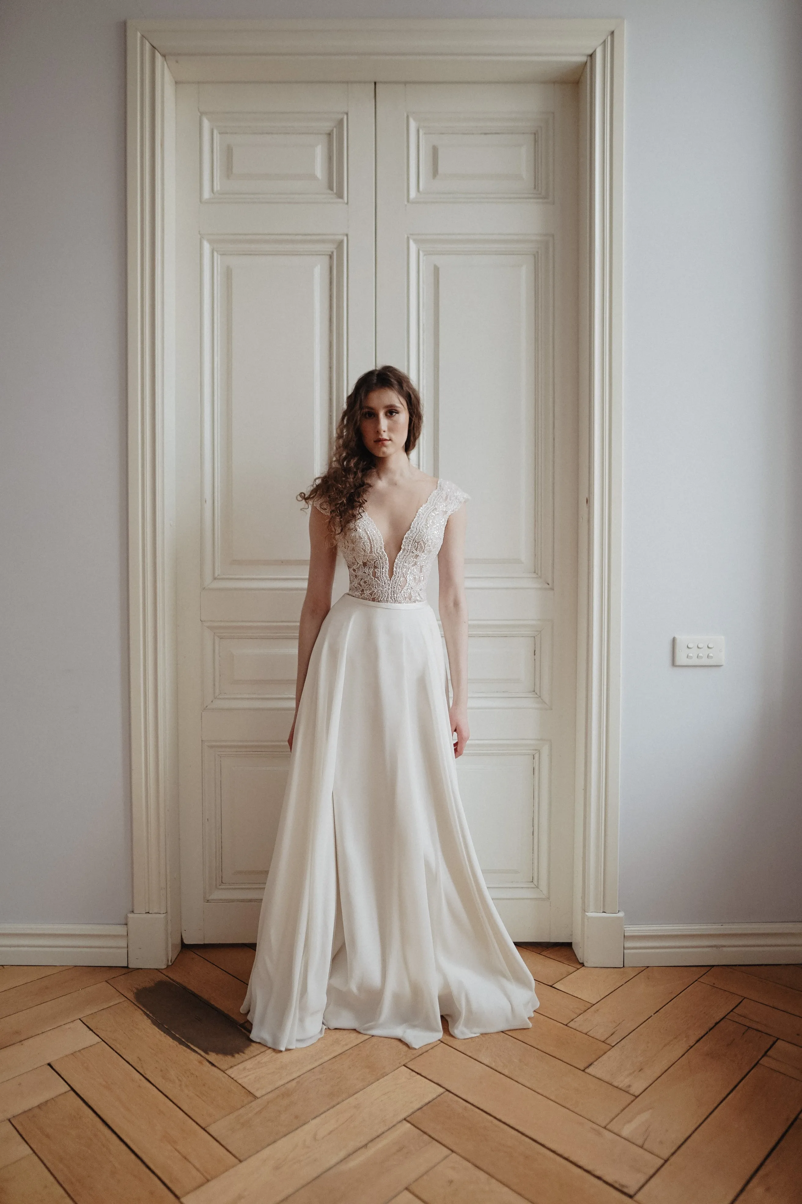 Chiffon Lace Wedding Dress Aviv Fly