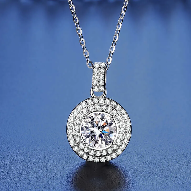 Classic Luxury Round Wrap Moissanite Necklace