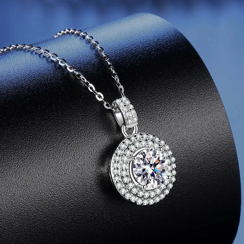 Classic Luxury Round Wrap Moissanite Necklace