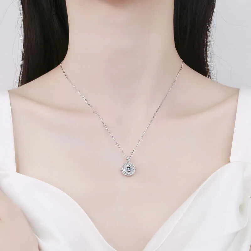 Classic Luxury Round Wrap Moissanite Necklace