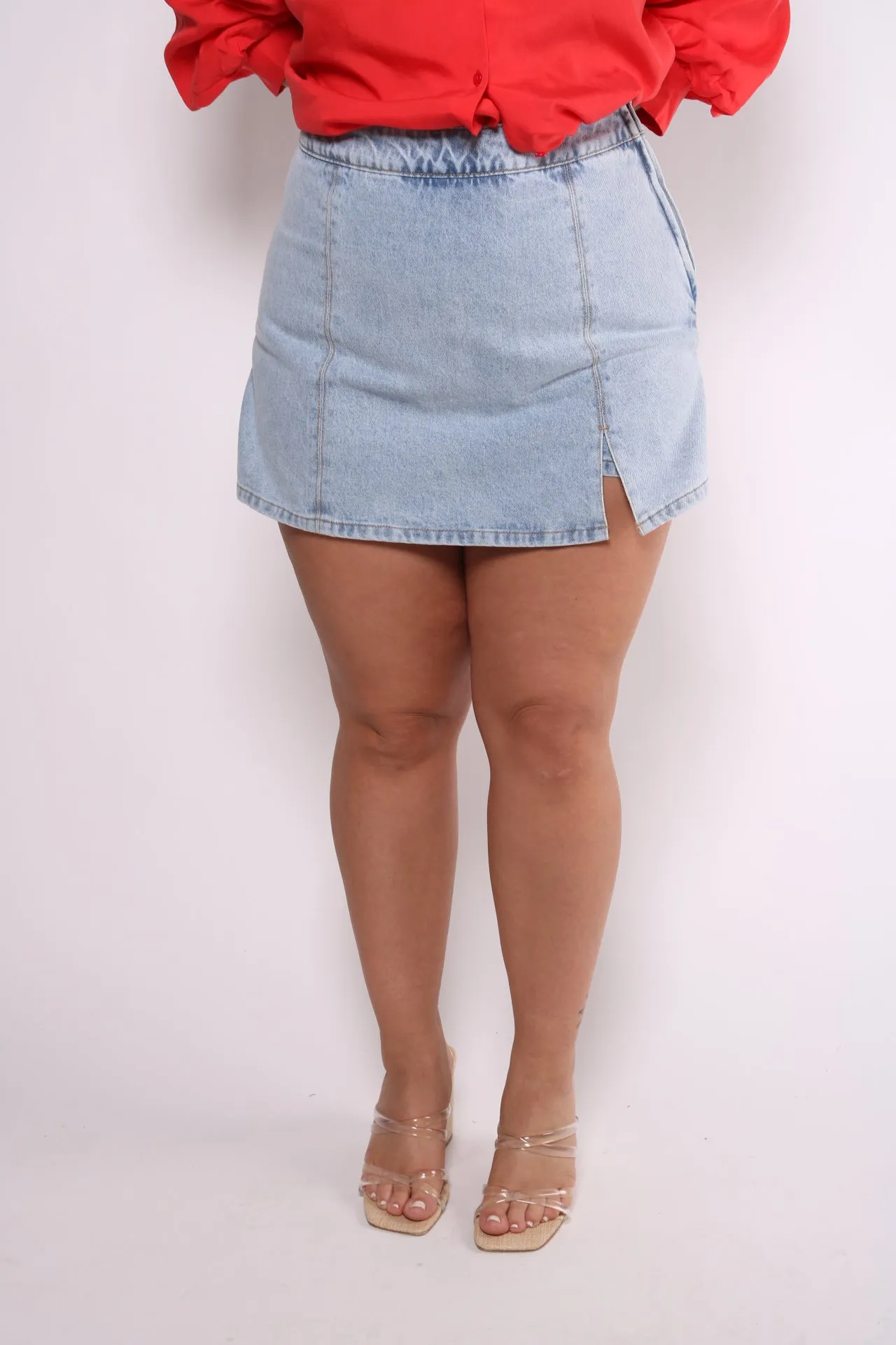 Coastal Moment Blue Denim Skort