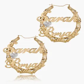 Couples Bamboo Hoop Earrings