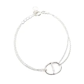 Delicate Split Circle Chain Silver Bracelet