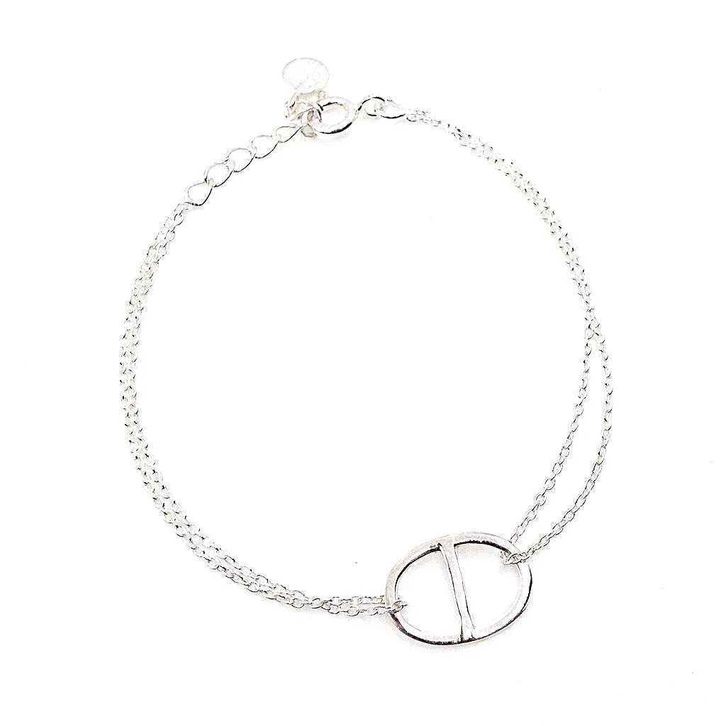 Delicate Split Circle Chain Silver Bracelet