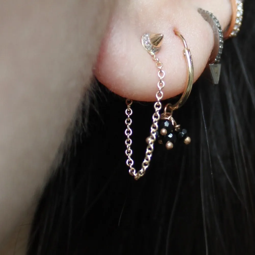 Diamond Halo Spike Chain Earrings