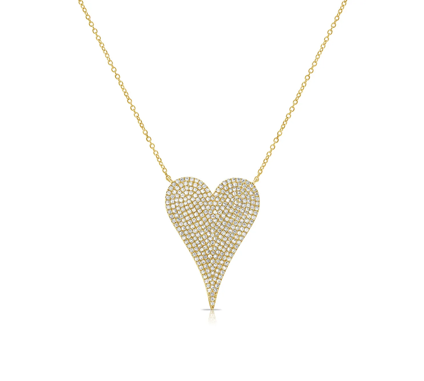 Diamond Heart Pendant In 14k Yellow Gold