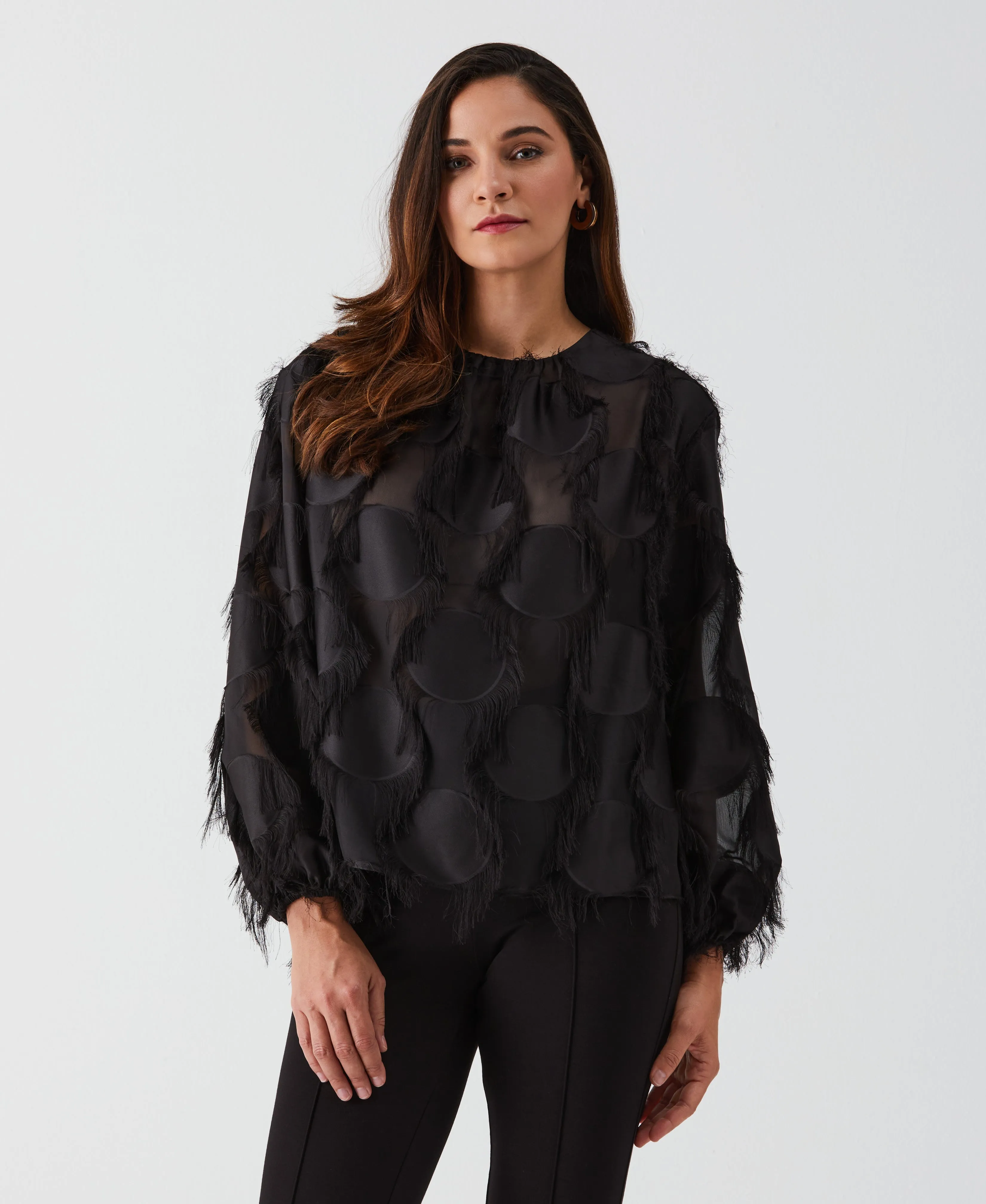 Drop Shoulder Textured Blouse