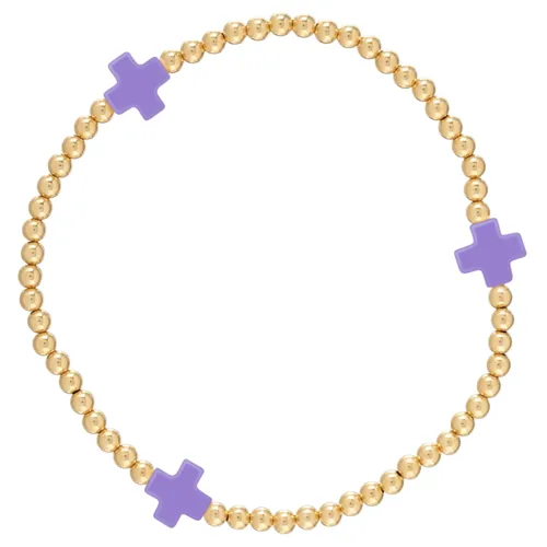 E Newton Signature Cross 3mm Bead Bracelet