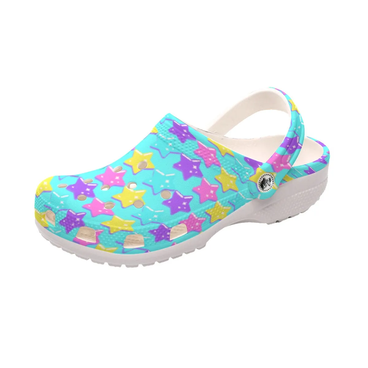 Electric Star Wave Blue Classic Clogs Women's Shoes