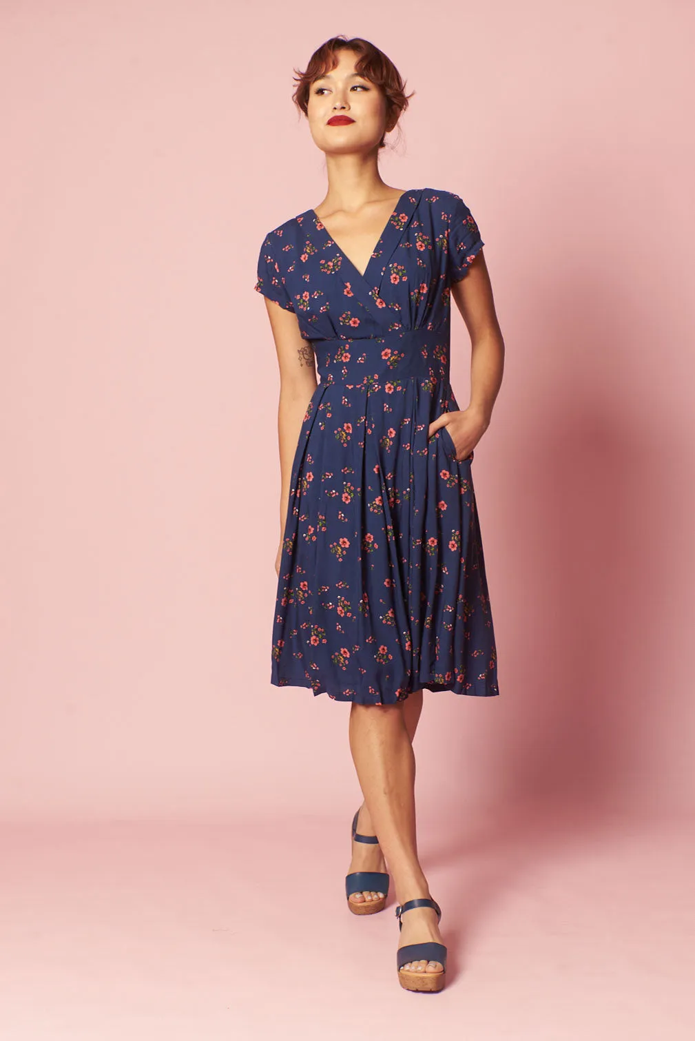 Enchanted Navy Cherry Blossom Dress