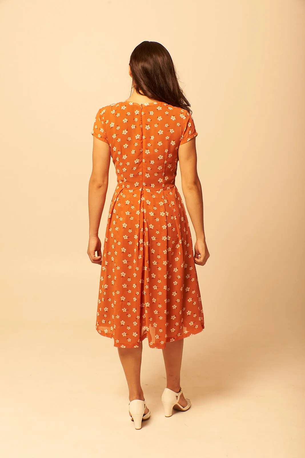 Enchanted Orange Floral Dress