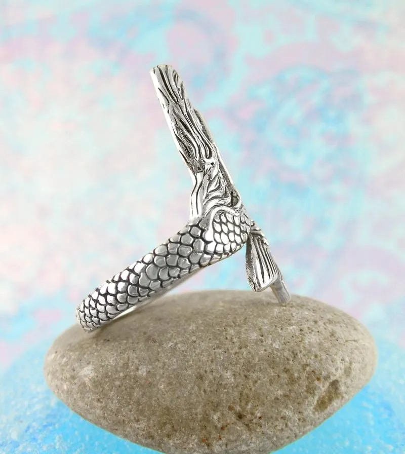 Enchanting Swimming Mermaid Wrap Ring, Adjustable