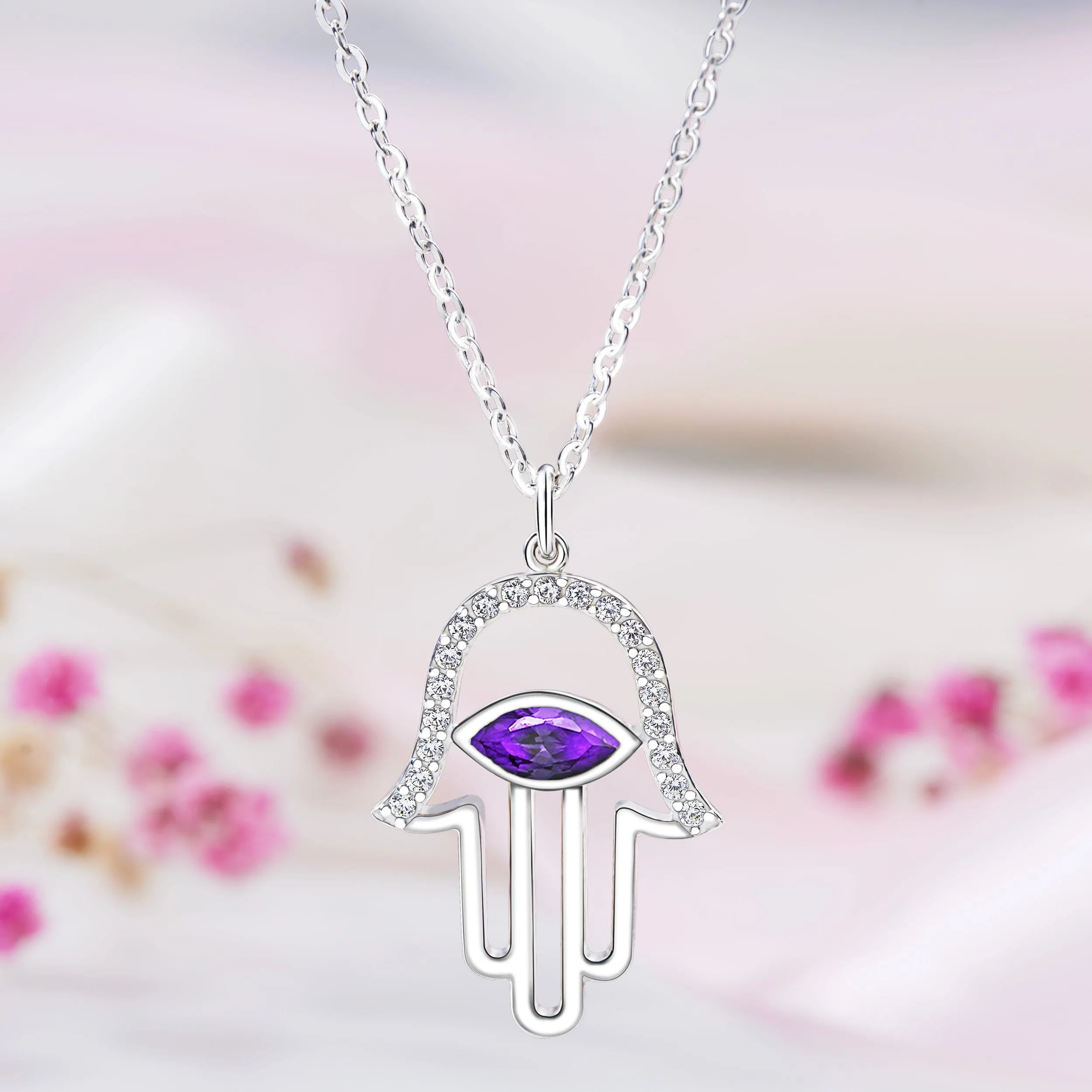 Evil Eye Hamsa Hand Necklace